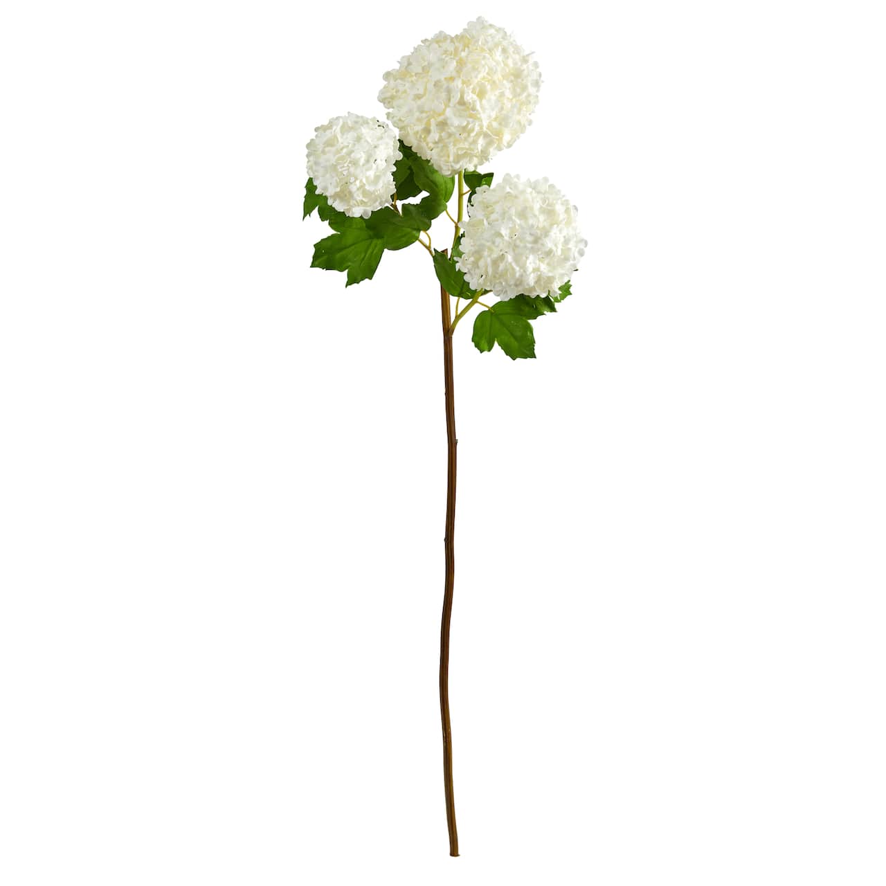 White Snowball Hydrangea Artificial Flower Stem, 2ct.